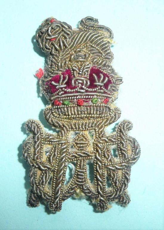 Indian Army  - United Provinces Horse (UPH) Officers Bullion Thread Cap Badge