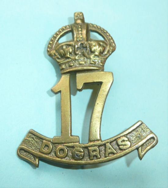Indian Army - 17th Dogra Regiment Cast Brass Cap Badge