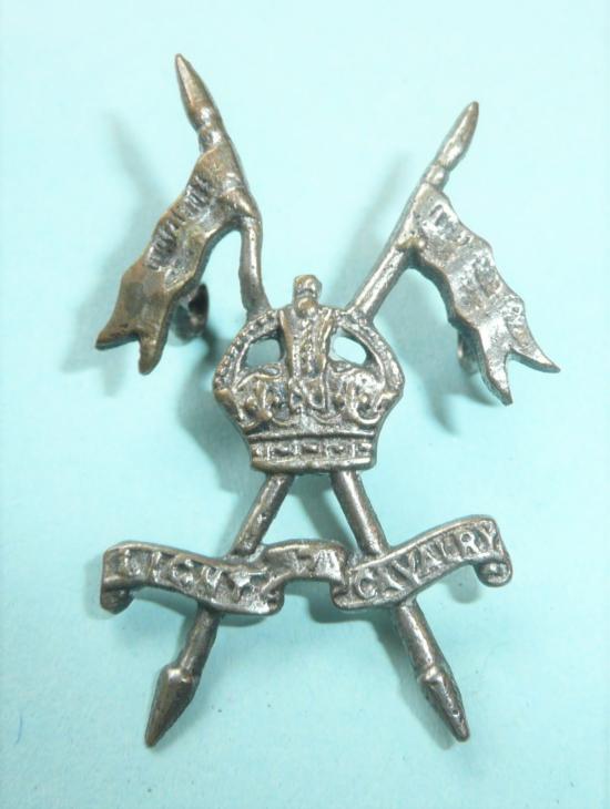 Indian Army - 7th Light Cavalry White Metal Cap Badge