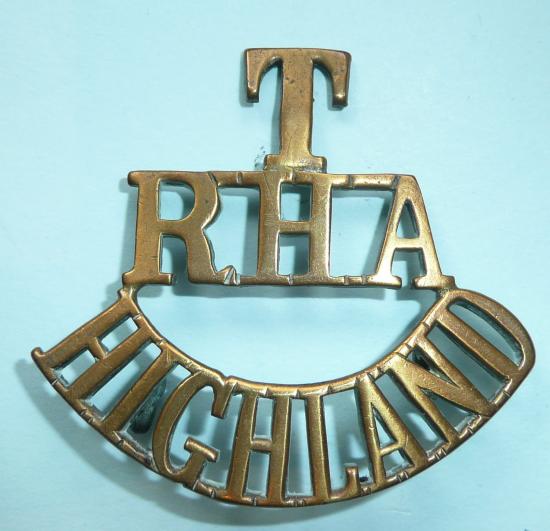 T / RHA / Highland One Piece Brass Shoulder Title