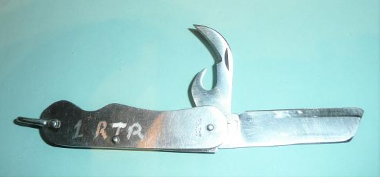 1 RTR British Army Stainless Steel Folding Jack Knife Joseph Rodgers Sheffield Maker - Attributed