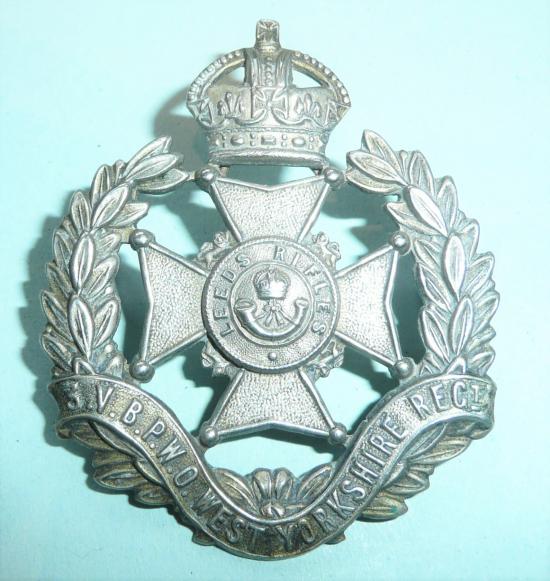3rd VB Volunteer Battalion Prince of Wales Own (Leeds Rifles) West Yorkshire Regiment Other Ranks White Metal Cap Badge