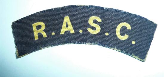 WW2 RASC Royal Army Service Corps Printed Cloth Shoulder Title