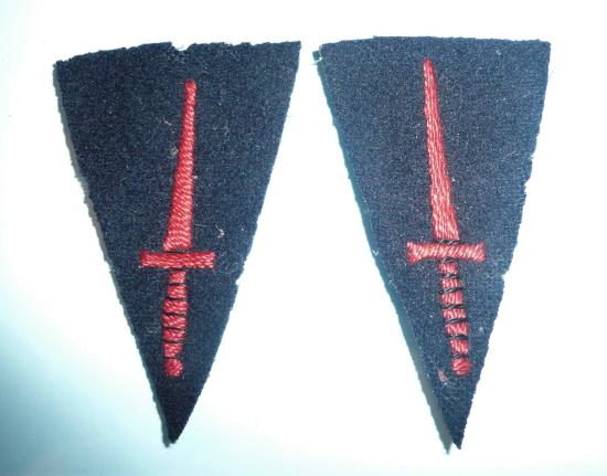 Commando Group Matched Pair of Embroidered Cloth Dagger Formation Sign Badges