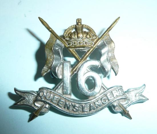 16th Queens Lancers Other Ranks Bi Metal Collar Badge, 1903 - 1905 only