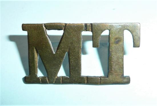 WW1 Army Service Corps Motor Transport (MT ) Companies Brass Shoulder Title