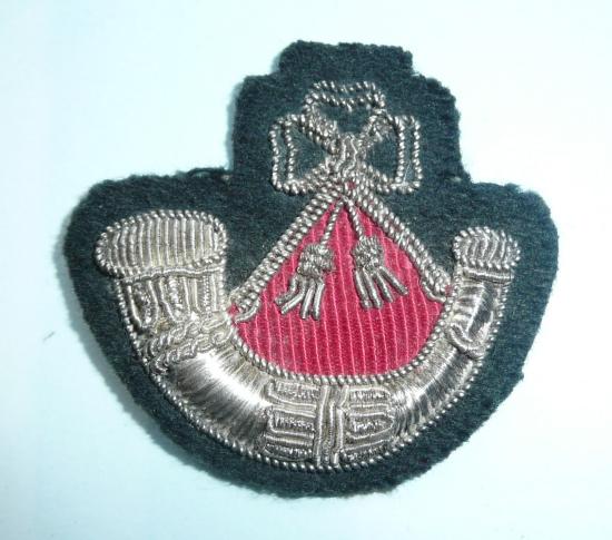 The Light Infantry Officers Bullion Cloth Beret Badge