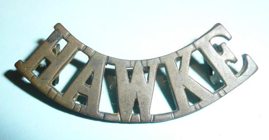 WW1 Royal Naval Division (RND) Hawke Battalion Brass Shoulder Title
