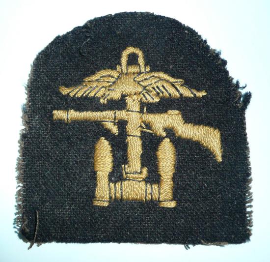 Combined Operations Tombstone Style Yellow Embroidered Cloth Arm Badge as worn by Royal Naval personnel