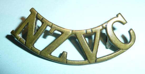 WW1 New Zealand  - NZVC Veterinary Corps Brass Shoulder Title - Gaunt London