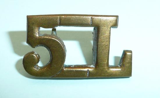 5th Royal Irish Lancers Brass Shoulder Title