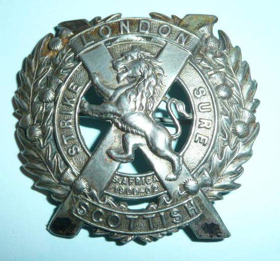 London Scottish Other Ranks White Metal Glengarry Badge