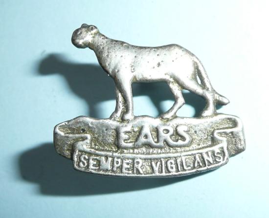 WW2 East African Reconnaissance Squadron EARS Cast Brass Silvered Collar Badge