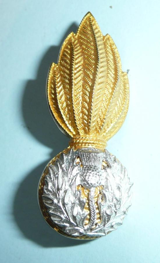 The Royal Scots Fusiliers Officers Silver Plated and Gilt Collar Badge