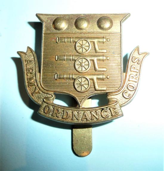 WW1 Army Ordnance Corps Other Ranks Brass Cap Badge