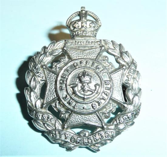 8th (City of London) Battalion London Regiment (Post Office Rifles) White Metal Collar Badge