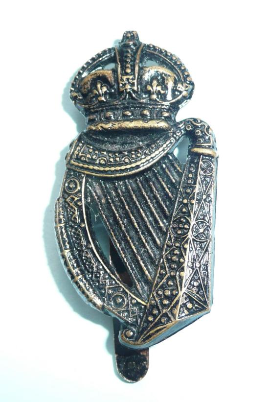 London Irish Rifles (18th County of London Regiment) Blackened Brass Cap Badge