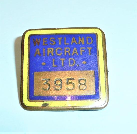 WW2 Home Front -  Westland Aircraft Ltd Brass and Enamel War Workers Official Pin Badge