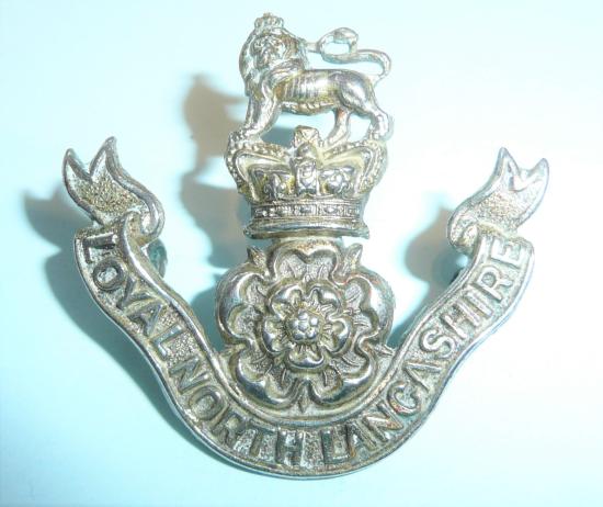 QVC Volunteer Battalion Loyal North Lancashire Regiment Officers Silver Plated White Metal Cap Badge
