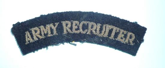 British Army Recruiter Bullion Thread Shoulder Title