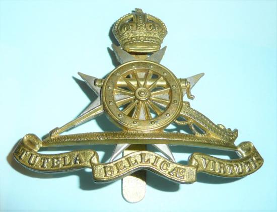The Royal Malta Artillery  Bi-Metal Cap Badge, Kings Crown