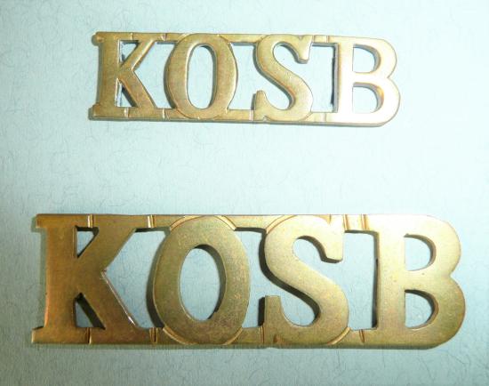 KOSB Kings Own Scottish Borderers Brass Greatcoat Title - very large