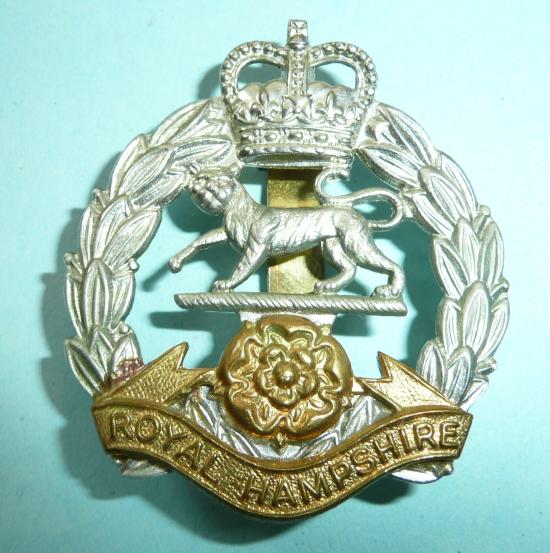 Royal Hampshire Regiment Other Ranks Bi-Metal Cap Badge, Post 1952, QE2 Crown