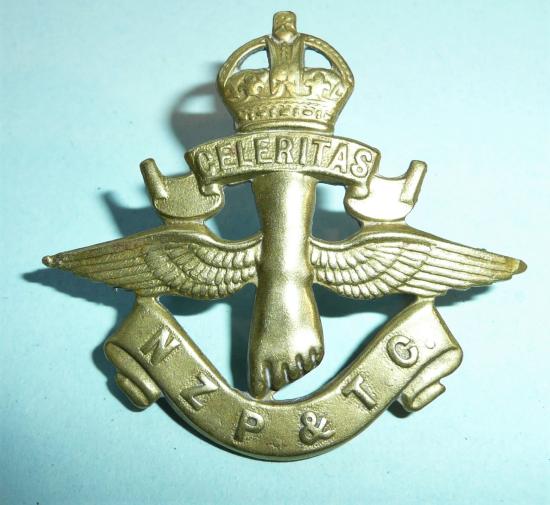 WW1 New Zealand NZ Post and Telegraph Corps (NZE) Brass Cap Badge