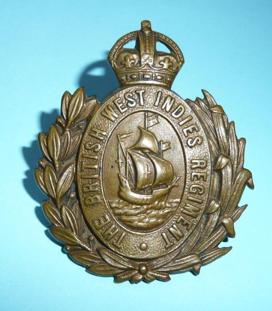 British West Indies Regiment Brass Cap Badge - Gaunt tablet