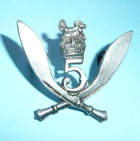 WW2 5th Gurkha Rifles Other Ranks White Metal Cap Badge