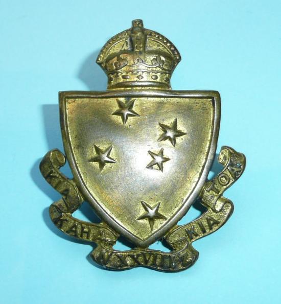 WW1 New Zealand 28th Reinforcements Brass Cap Badge