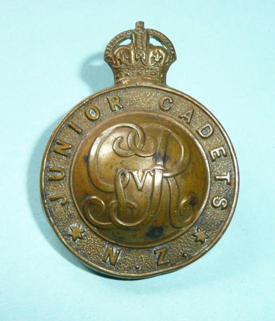 New Zealand (NZ) Junior Cadets Brass Cap Badge