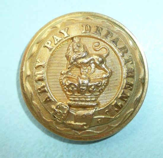 Victorian Army Pay Department Button Officers Large Pattern Fire Gilt Button