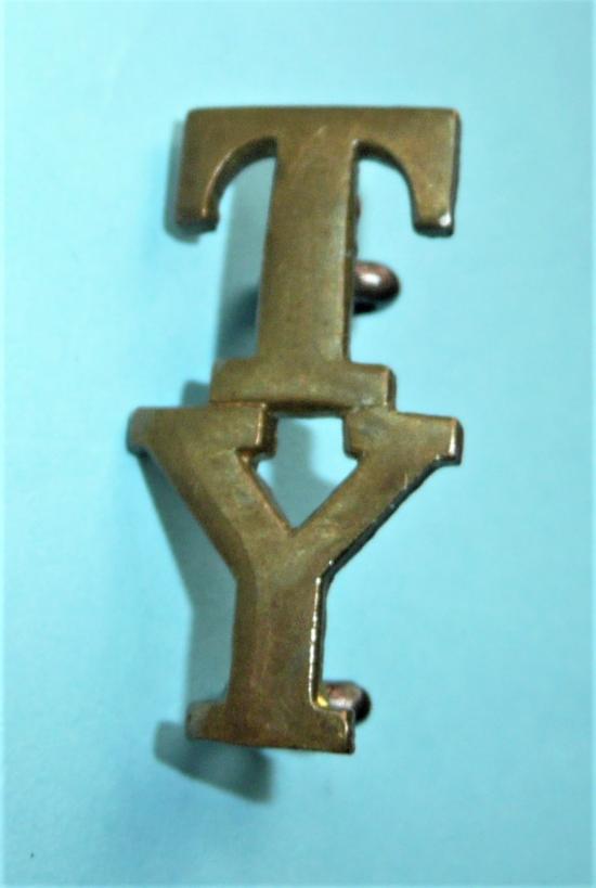 TY Brass Shoulder Title