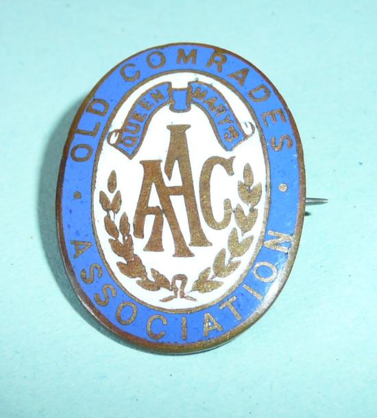 Queen Marys Army Army Auxiliary Corps (AAC) Enamel & Gilt Old Comrades Association (OCA) Lapel Pin Brooch Badge