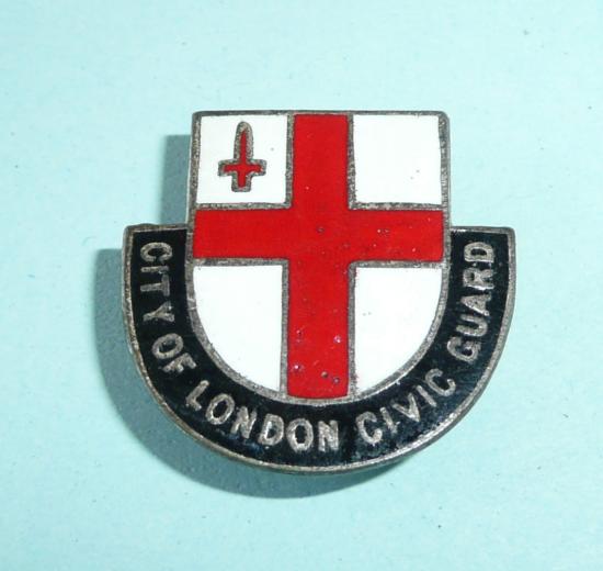 WW2 Home Front - City of London Civic Guard Invasion Defence Scheme Enamel Lapel Badge