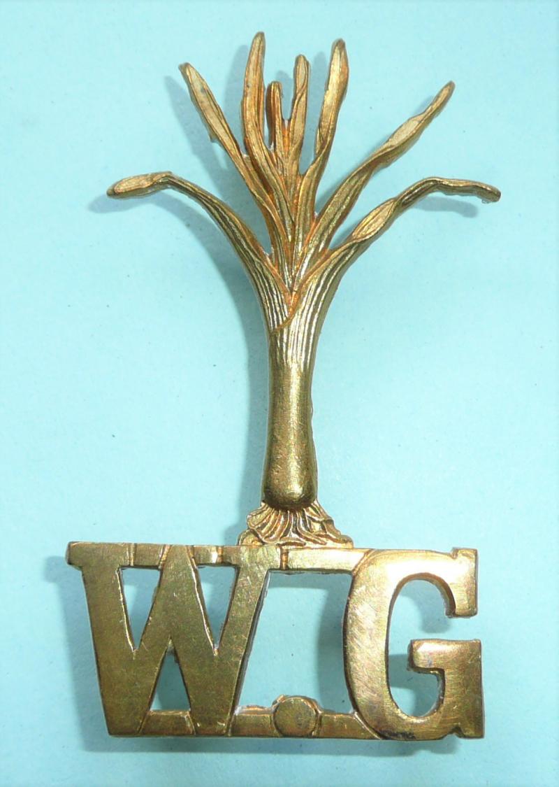 The Welsh Guards One Piece Brass Shoulder Title