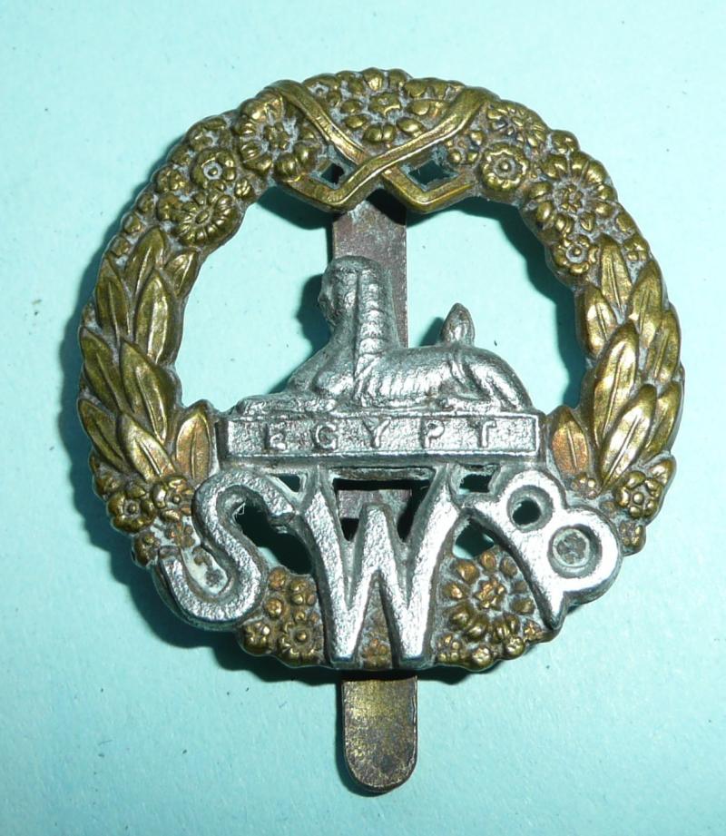 The South Wales Borderers (SWB) (24th Foot) Smaller Pattern Other Ranks Bi-metal Cap Badge
