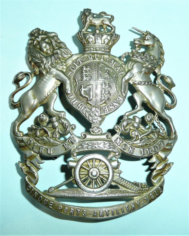 QVC Victorian Cinque Ports Volunteer Artillery Other Ranks White Metal Helmet Plate