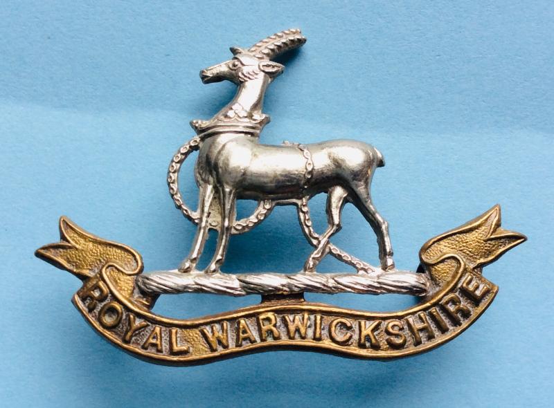 QVC / EDVII Royal Warwickshire Regiment Other Ranks Bi-Metal Cap Badge