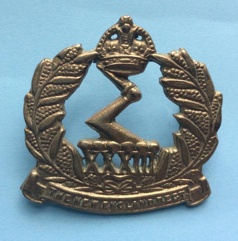 Australian 33rd Battalion New England Regiment Cast Brass Cap Badge