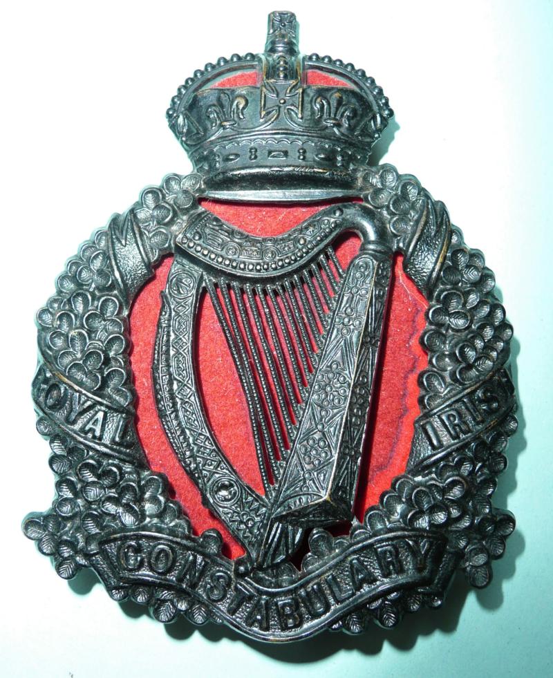 Royal Irish Constabulary (RIC) Police Black Metal Helmet Plate 1902 - 1922