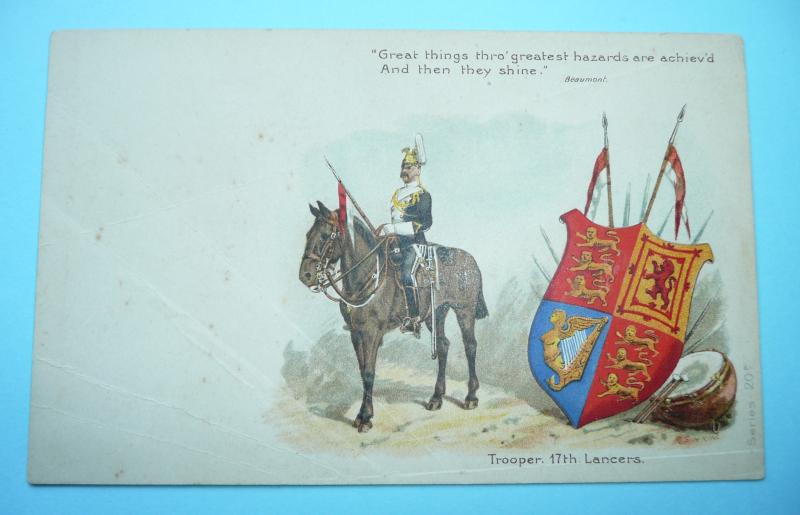 17th Lancers Victorian Coloured Art Postcard - Beamont