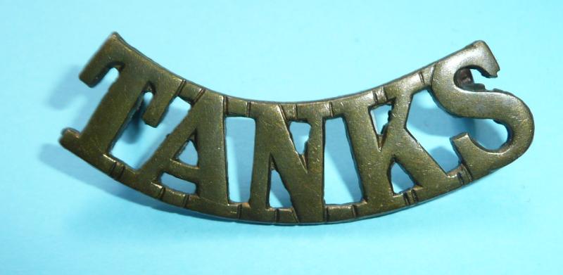 WW1 'Tanks' Royal Tank Corps Brass Shoulder Title