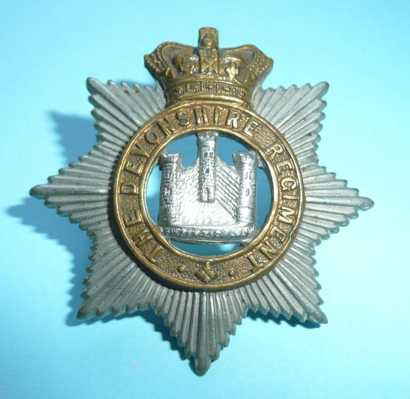 QVC Victorian Devonshire Regiment Other Ranks Bi Metal Cap Badge
