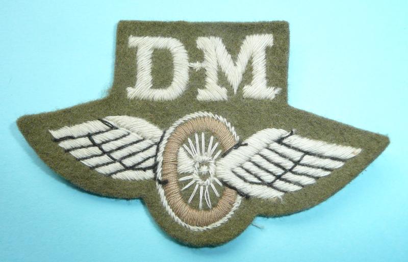 British Army DM Winged Wheel Embroidered Cloth Trade Prociiency Arm Badge