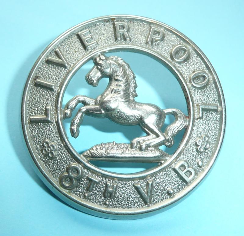 8th Volunteer Battalion VB The Kings Liverpool Regiment Pouch / Sporran White Metal Badge