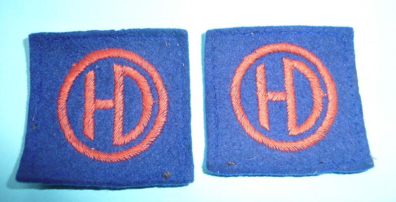 WW2 51st Highland Division Matched Pair of Embroidered Formation Signs