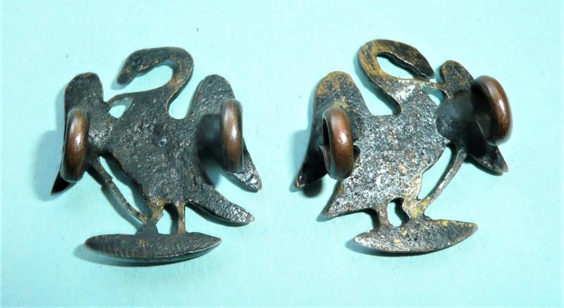1st Buckinghamshire (Bucks) Rifle Volunteer Corps (RVC) Other Ranks Matched and Facing Pair of  Blackened Brass Collar Badges