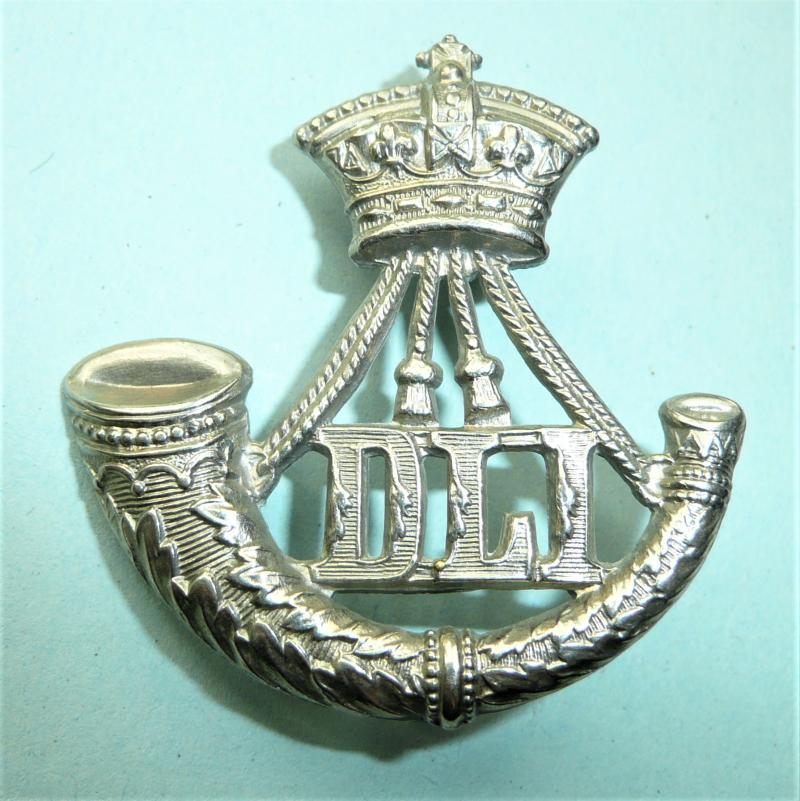 Durham Light Infantry ( DLI ) Victorian Pattern Other Ranks White Metal Cap Badge